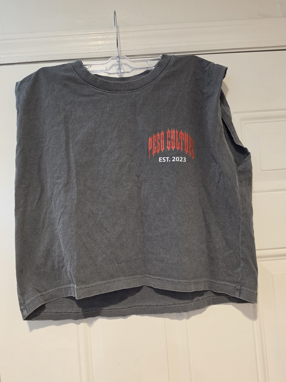 Peso Culture Womens Charcoal Graphic Tank Top - Black